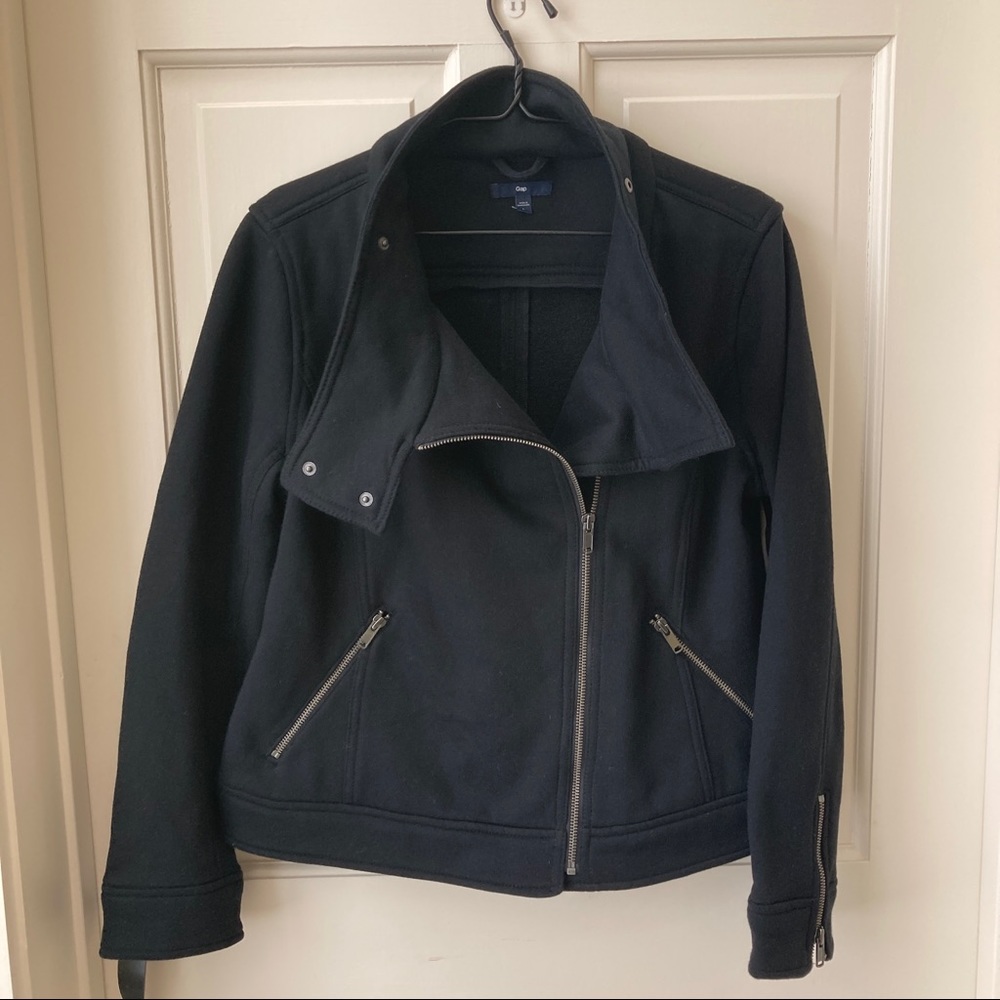 GAP Soft Biker Jacket - Sweatshirt - Black - Large
